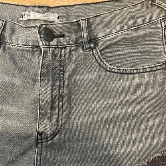 Free People Grey Denim Shorts - Picture 4 of 12